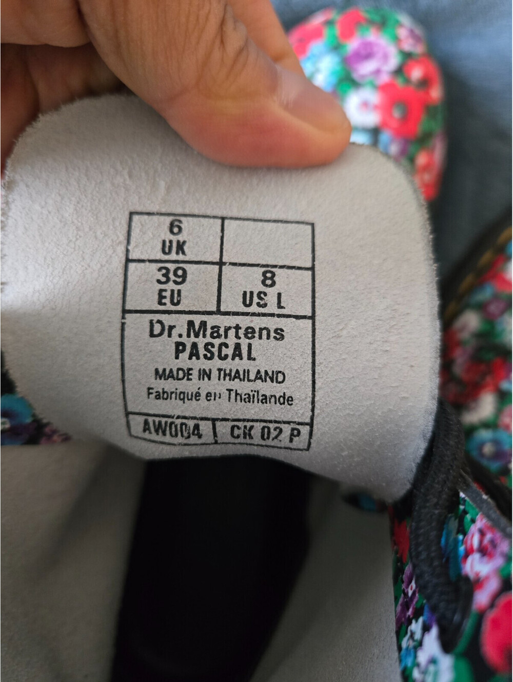 Dr Martens Pascal Boots Womens 8 Floral Wanderlust Black Flower Lace Up 1460 - Picture 2 of 8